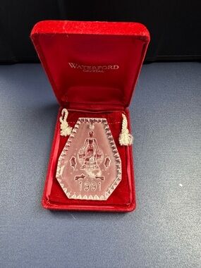 Waterford Crystal Clear Glass 1991 Holiday Ornament